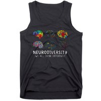 Neurodiversity We All Think Differently Brain Autism Tank Top