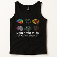 Neurodiversity We All Think Differently Brain Autism Tank Top