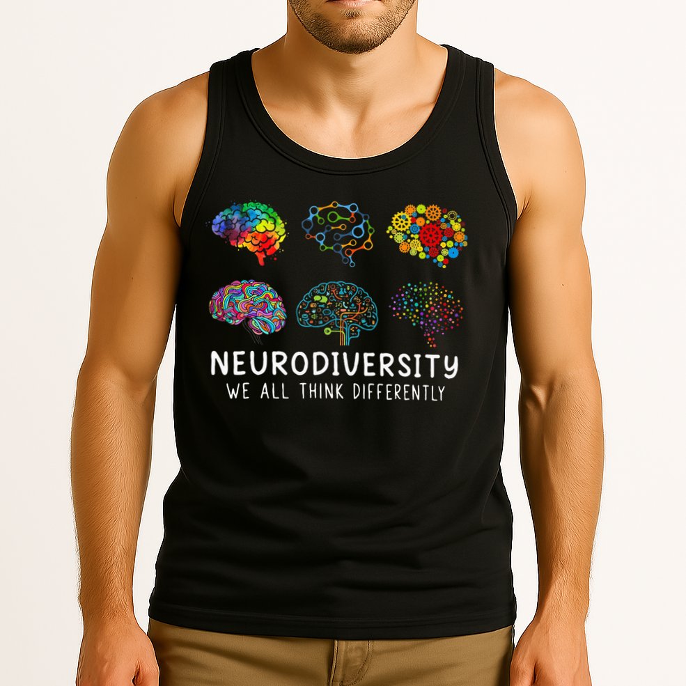 Neurodiversity We All Think Differently Brain Autism Tank Top