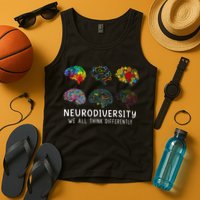 Neurodiversity We All Think Differently Brain Autism Tank Top