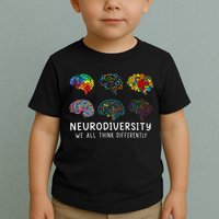 Neurodiversity We All Think Differently Brain Autism Toddler T-Shirt