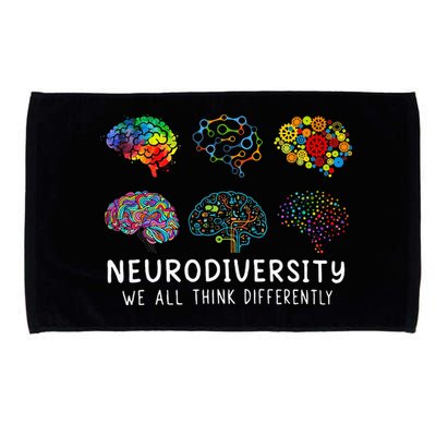 Neurodiversity We All Think Differently Brain Autism Microfiber Hand Towel