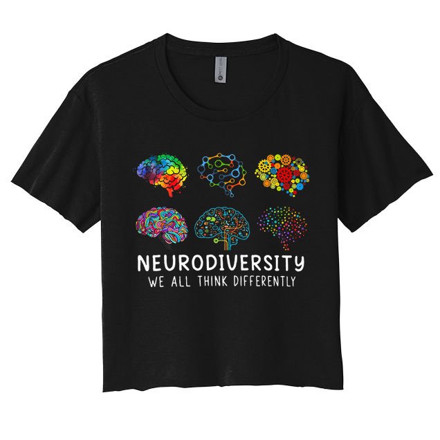 Neurodiversity We All Think Differently Brain Autism Crop Top