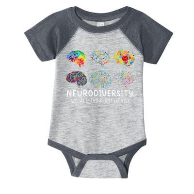 Neurodiversity We All Think Differently Brain Autism Infant Baby Jersey Bodysuit