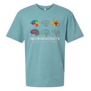 Neurodiversity We All Think Differently Brain Autism Sueded Cloud Jersey T-Shirt