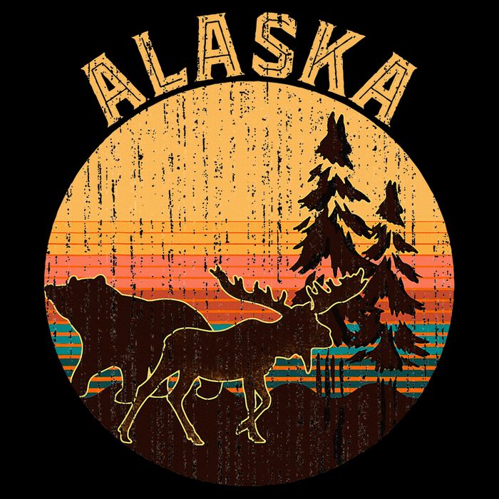 Nature Willdife Bear Moose Alaskan Animal Forest Alaska Cooling Performance Crew T-Shirt