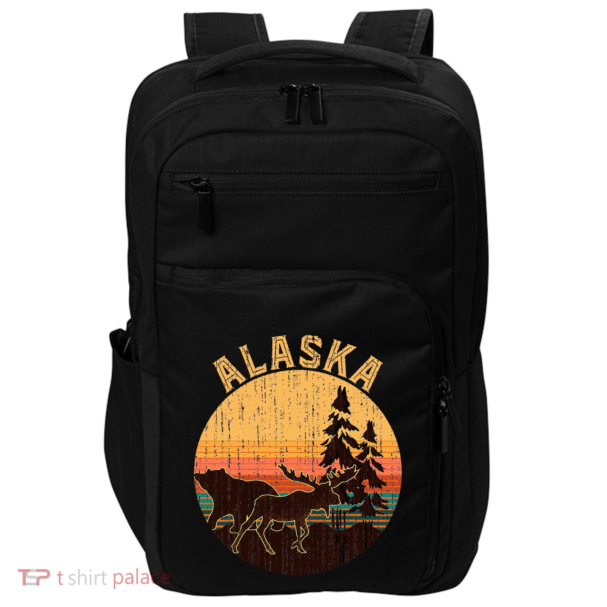 Nature Willdife Bear Moose Alaskan Animal Forest Alaska Impact Tech Backpack