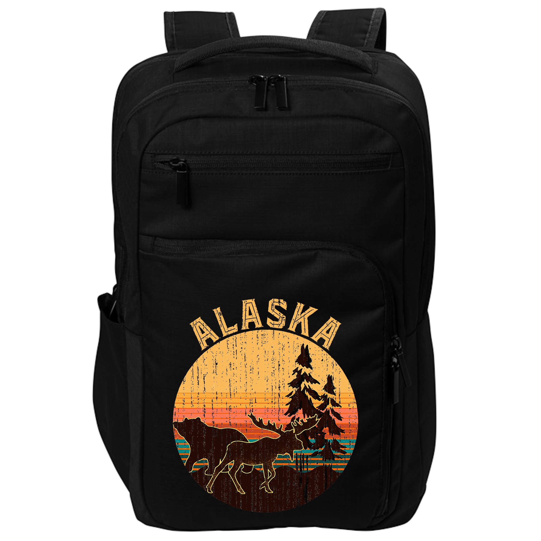 Nature Willdife Bear Moose Alaskan Animal Forest Alaska Impact Tech Backpack