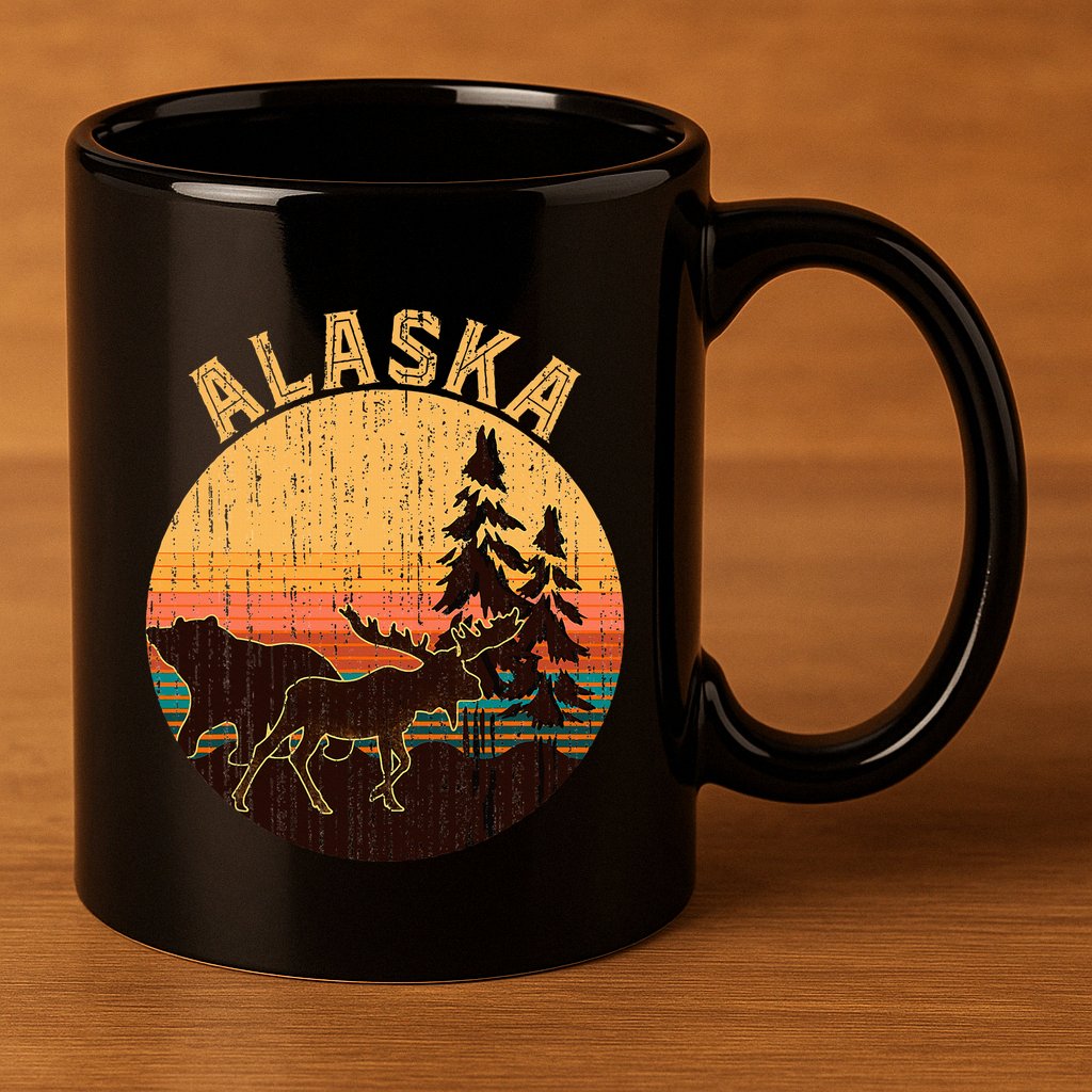 Nature Willdife Bear Moose Alaskan Animal Forest Alaska 11oz C Handle Ceramic Mug