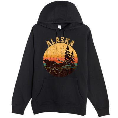 Nature Willdife Bear Moose Alaskan Animal Forest Alaska Premium Pullover Hoodie