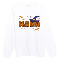 Nana Witch Cute Grandma Nana Halloween Costume Funny Premium Crewneck Sweatshirt