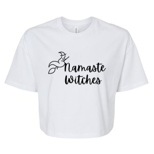 Namaste Witches Cute Halloween Yoga Gift Bella+Canvas Jersey Crop Tee