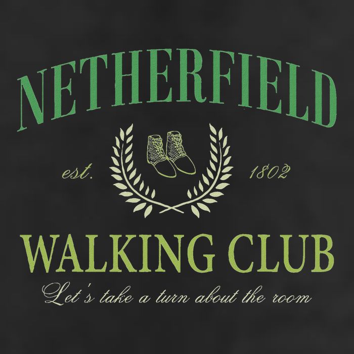 Netherfield Walking Club LetS Take A Turn About The Room Garment-Dyed Fleece Hoodie