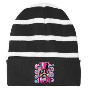 Nutcracker WhatS Crackin Christmas Celebration Striped Beanie with Solid Band