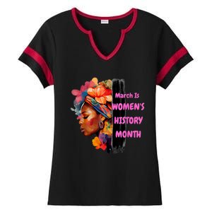 National Woman Day March Is Women's History Month Ladies Halftime Notch Neck Tee