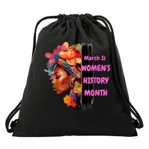 National Woman Day March Is Women's History Month Drawstring Bag