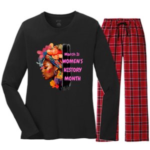 National Woman Day March Is Women's History Month Women's Long Sleeve Flannel Pajama Set 