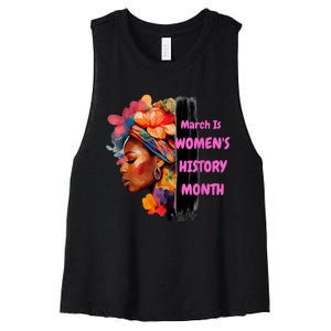 National Woman Day March Is Women's History Month Women's Racerback Cropped Tank