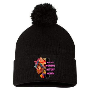 National Woman Day March Is Women's History Month Pom Pom 12in Knit Beanie