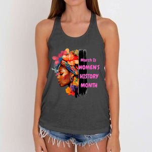 National Woman Day March Is Women's History Month Women's Knotted Racerback Tank