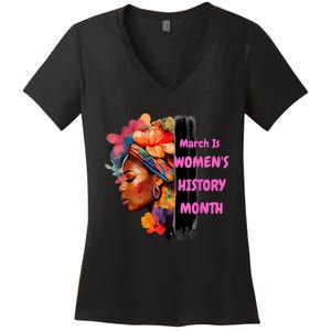 National Woman Day March Is Women's History Month Women's V-Neck T-Shirt