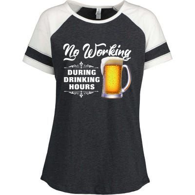 No Working During Drinking Hours Enza Ladies Jersey Colorblock Tee