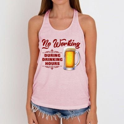 No Working During Drinking Hours Women's Knotted Racerback Tank