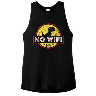 No Wifi Dino No Wifi Reception Disorder Ladies PosiCharge Tri-Blend Wicking Tank