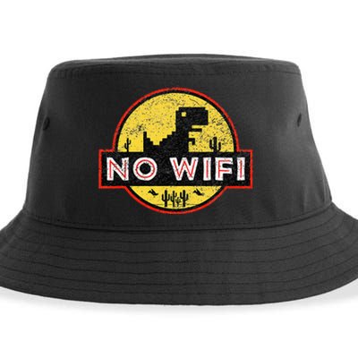 No Wifi Dino No Wifi Reception Disorder Sustainable Bucket Hat