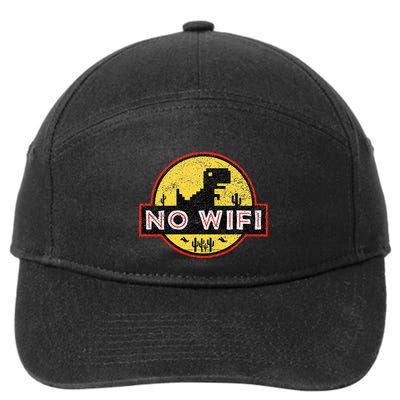 No Wifi Dino No Wifi Reception Disorder 7-Panel Snapback Hat