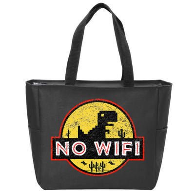 No Wifi Dino No Wifi Reception Disorder Zip Tote Bag