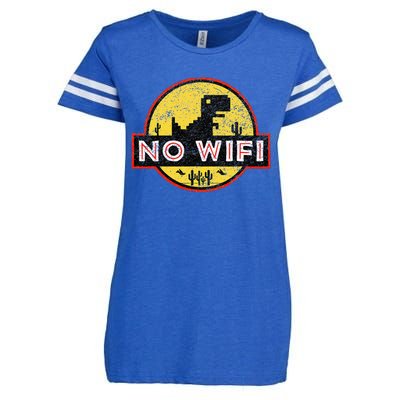 No Wifi Dino No Wifi Reception Disorder Enza Ladies Jersey Football T-Shirt