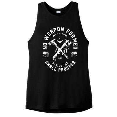 No Weapon Formed Shall Prosper Day Forty One Against Me Ladies PosiCharge Tri-Blend Wicking Tank