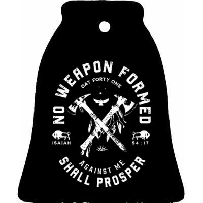 No Weapon Formed Shall Prosper Day Forty One Against Me Ceramic Bell Ornament