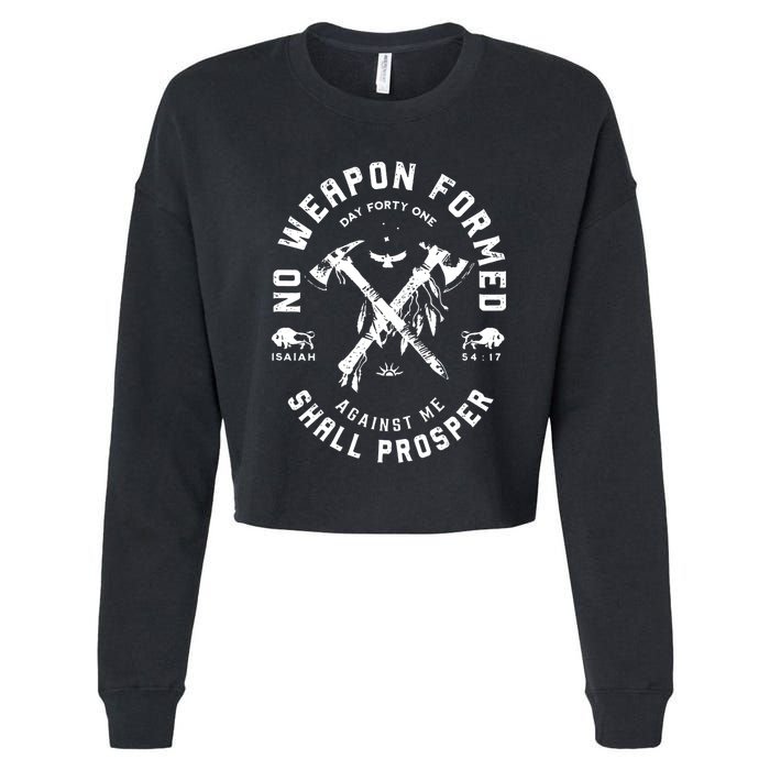 No Weapon Formed Shall Prosper Day Forty One Against Me Cropped Pullover Crew