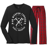 No Weapon Formed Shall Prosper Day Forty One Against Me Women's Long Sleeve Flannel Pajama Set 