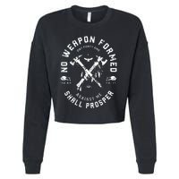 No Weapon Formed Shall Prosper Day Forty One Against Me Cropped Pullover Crew