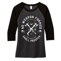 No Weapon Formed Shall Prosper Day Forty One Against Me Women's Tri-Blend 3/4-Sleeve Raglan Shirt