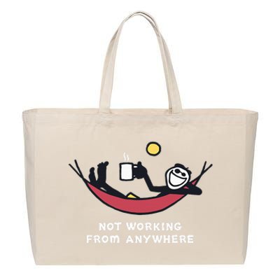 Not Working From Anywhere Cotton Canvas Jumbo Tote