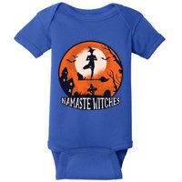 Namaste Witches Funny Halloween Yoga Fitness Workout Gift Baby Bodysuit