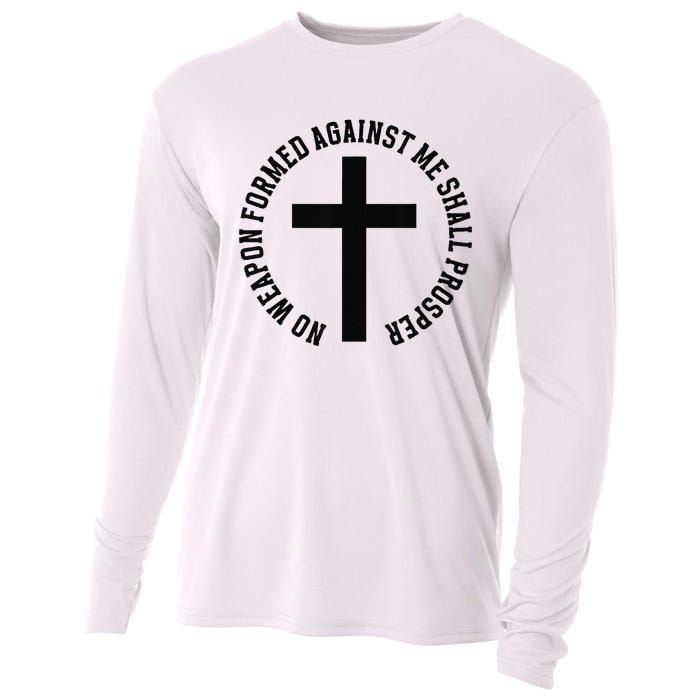 No Weapon Formed Against Me Shall Prosper Cooling Performance Long Sleeve Crew