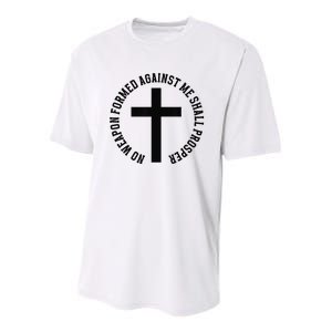 No Weapon Formed Against Me Shall Prosper Youth Performance Sprint T-Shirt