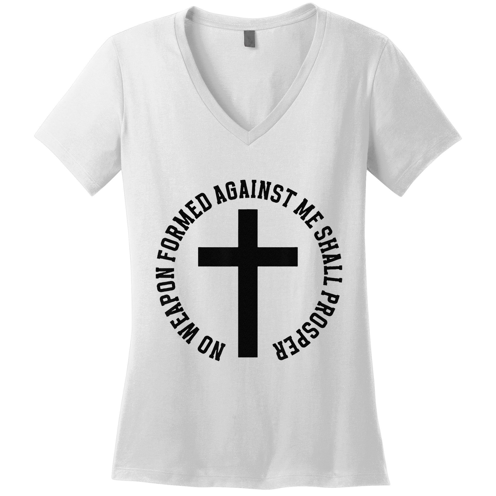 No Weapon Formed Against Me Shall Prosper Women's V-Neck T-Shirt