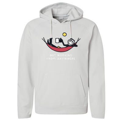 Not Working From Anywhere Performance Fleece Hoodie