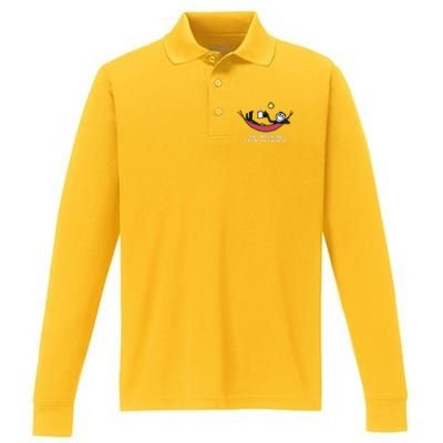 Not Working From Anywhere Performance Long Sleeve Polo