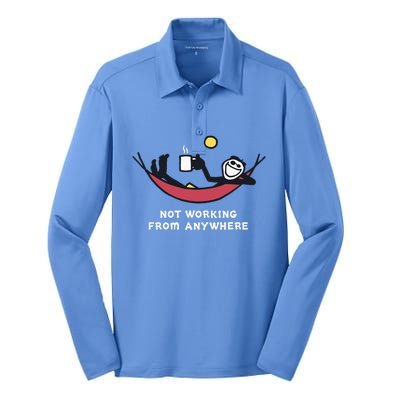 Not Working From Anywhere Silk Touch Performance Long Sleeve Polo