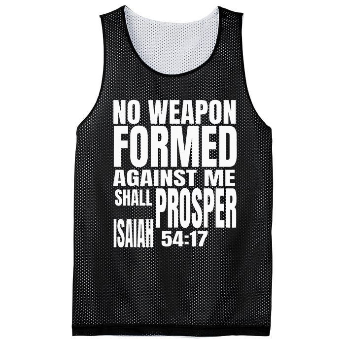 No Weapon Formed Against Me Shall Prosper Isaiah 5417 Mesh Reversible Basketball Jersey Tank