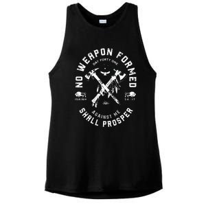 No Weapon Formed Shall Prosper Day Forty One Against Me Ladies PosiCharge Tri-Blend Wicking Tank