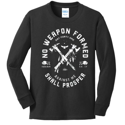 No Weapon Formed Shall Prosper Day Forty One Against Me Kids Long Sleeve Shirt