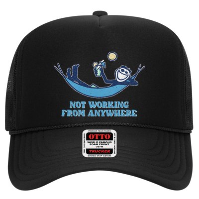 Not Working From Anywhere Retro Funny Beach Relax Trucker Hat